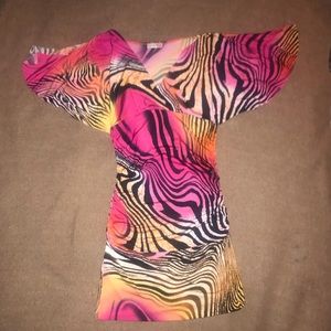 Colorful Zebra Print Dress